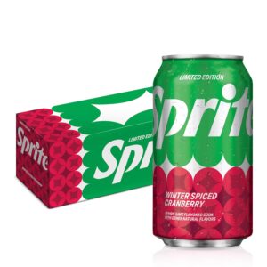 Sprite Winter Spiced Cranberry, Lemon-Lime and Cranberry Flavored Soda Pop Soft Drink, 12 fl oz