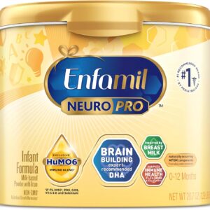 Enfamil NeuroPro Baby Formula, Triple Prebiotic Immune Blend with 2'FL HMO & Expert Recommended Omega-3 DHA, Inspired by Breast Milk, Non-GMO, Reusable Tub, 20.7 Oz (Packaging May Vary)